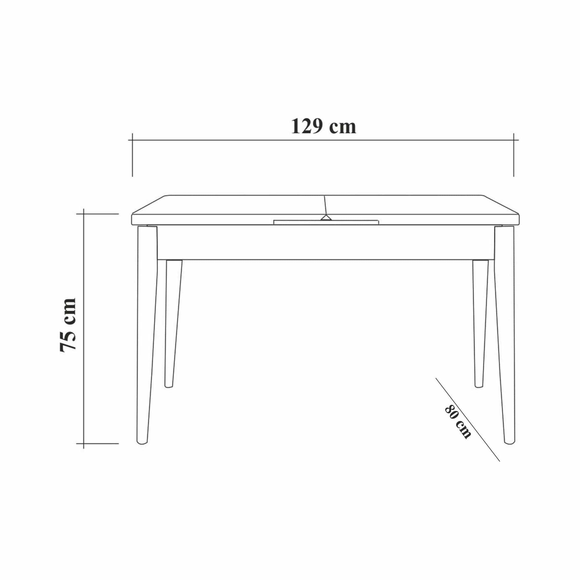 Set masa extensibila cu 2 scaune si bancheta, alb/gri, PAL melaminat/stofa catifelata