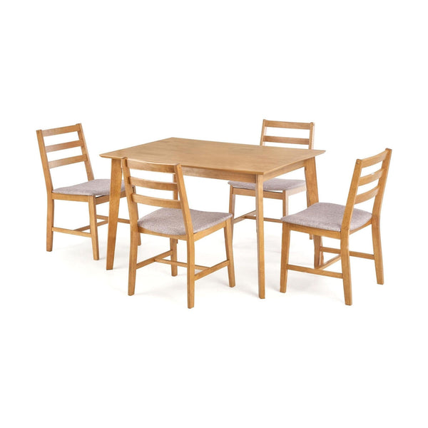 Set masa si 4 scaune CORDOBA, gri/stejar, stofa/lemn