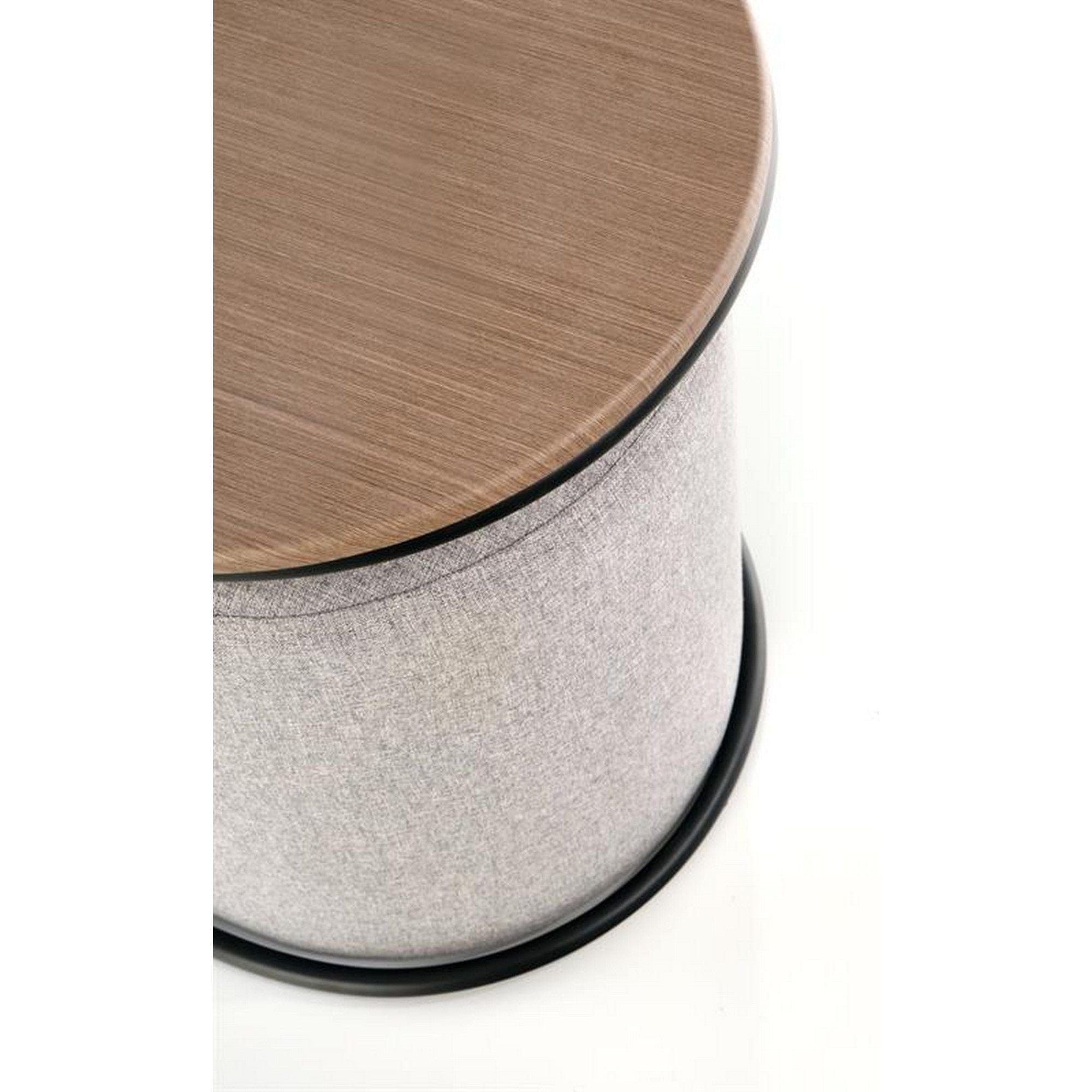 Set masuta cu 2 taburete PAMPA, nuc/gri, 88x43x49 cm