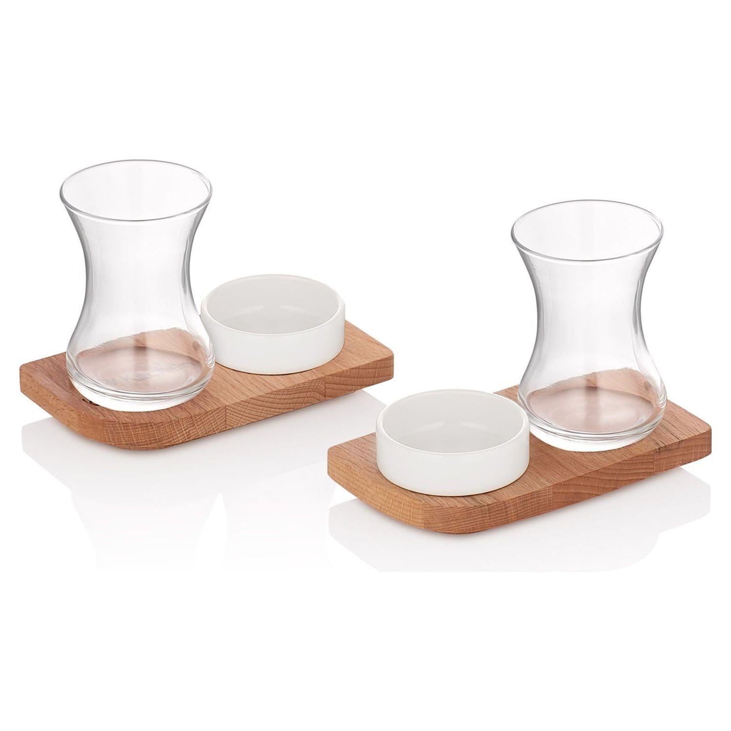 Set pentru ceai UP00682, 6 piese, sticla/lemn
