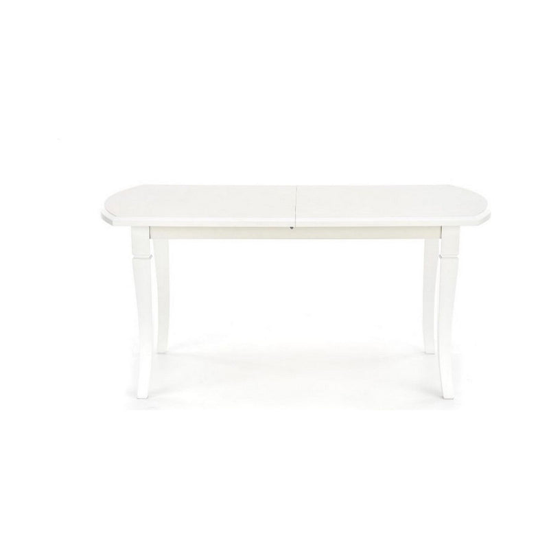 Masa sufragerie Fryderyk, alb, MDF/lemn de fag, 160/240X80X74 cm