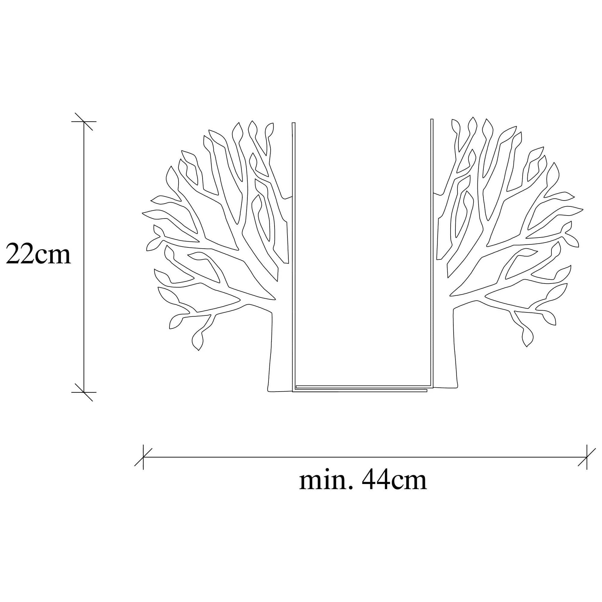 Suport carti 493RMC1113, negru, metal, 44x14x22 cm