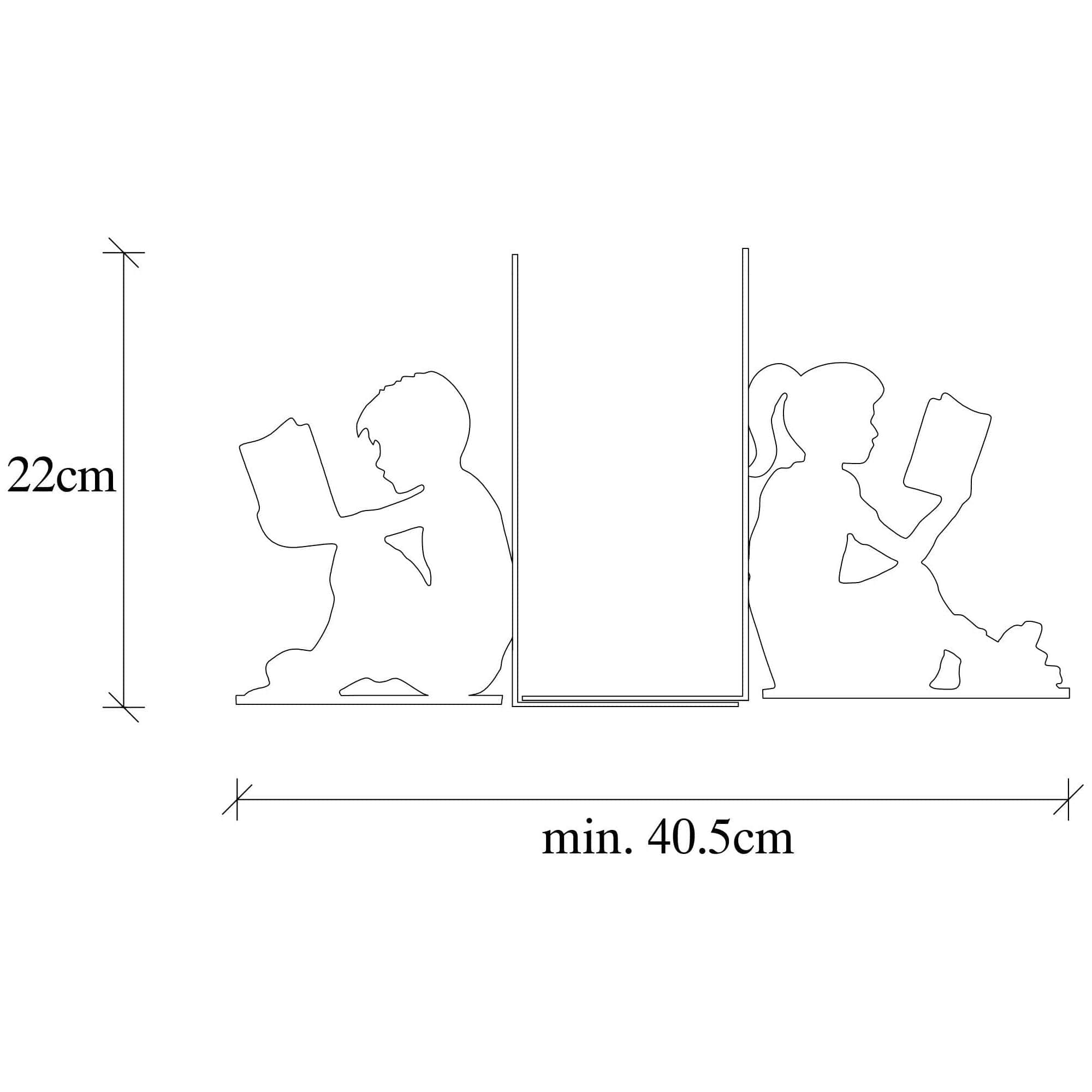 Suport carti KITAP-10, negru, metal, 41x14x22 cm