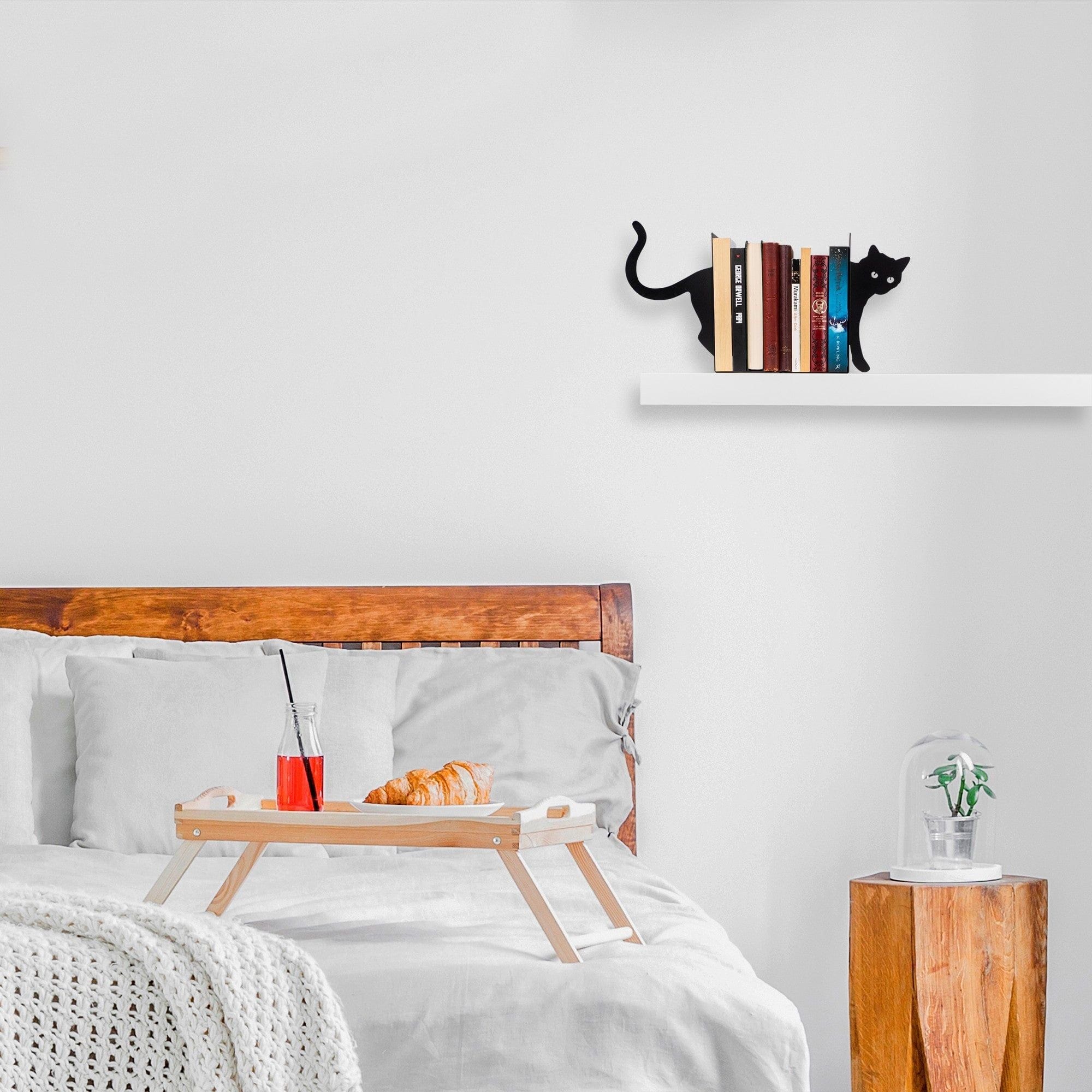 Suport carti KITAP-5, negru, metal, 35x14x22 cm