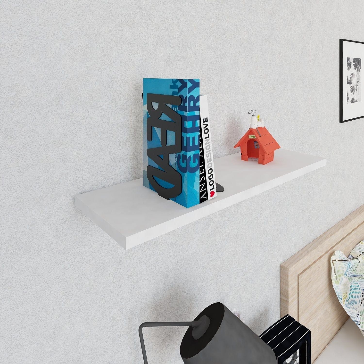 Suport carti READING, negru, metal, 11x13x19 cm