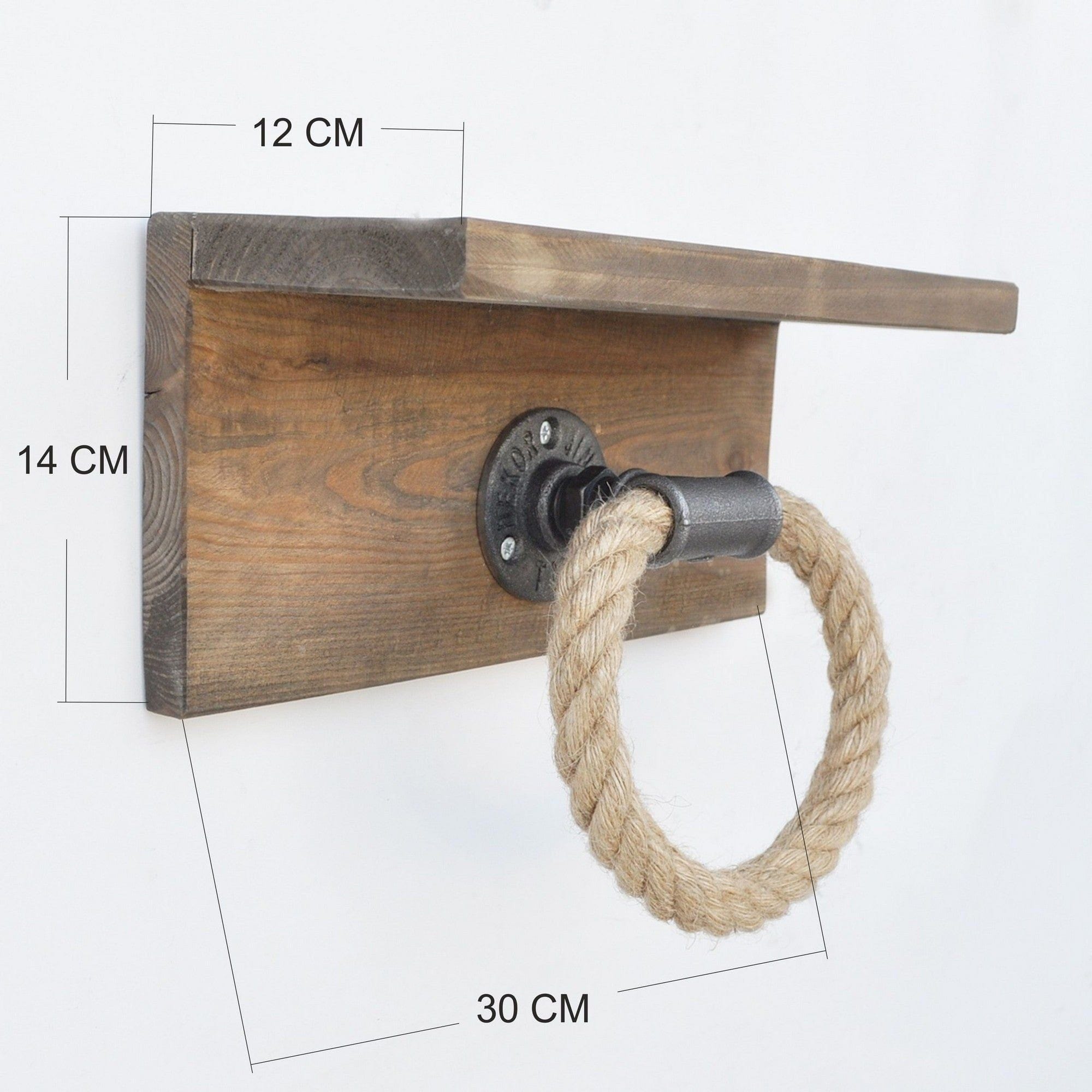 Suport hartie igienica BORURAF136, maro, lemn de molid/franghie, 30x14x12 cm