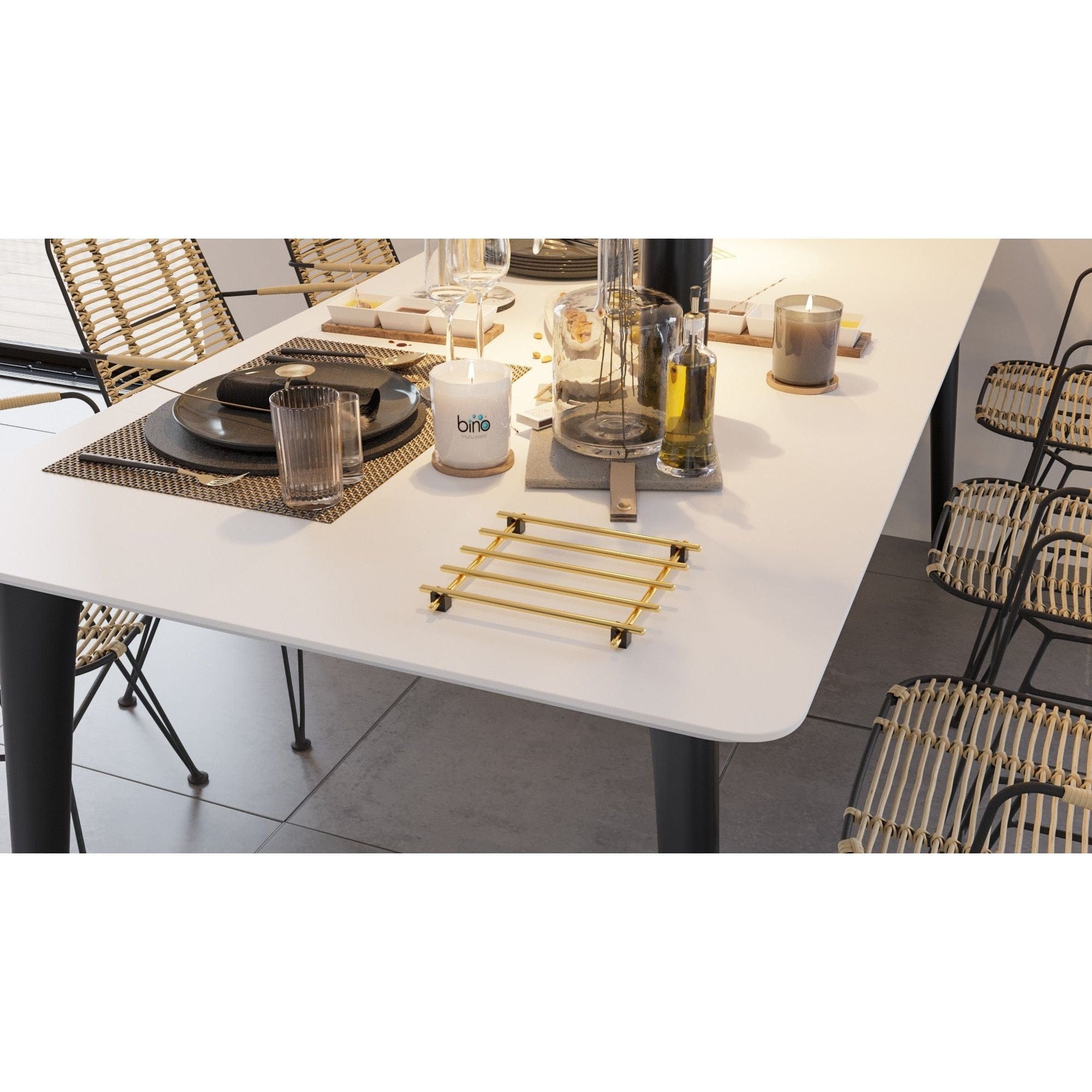 Suport oala 498HFT1113, auriu, metal, 20x20x2 cm