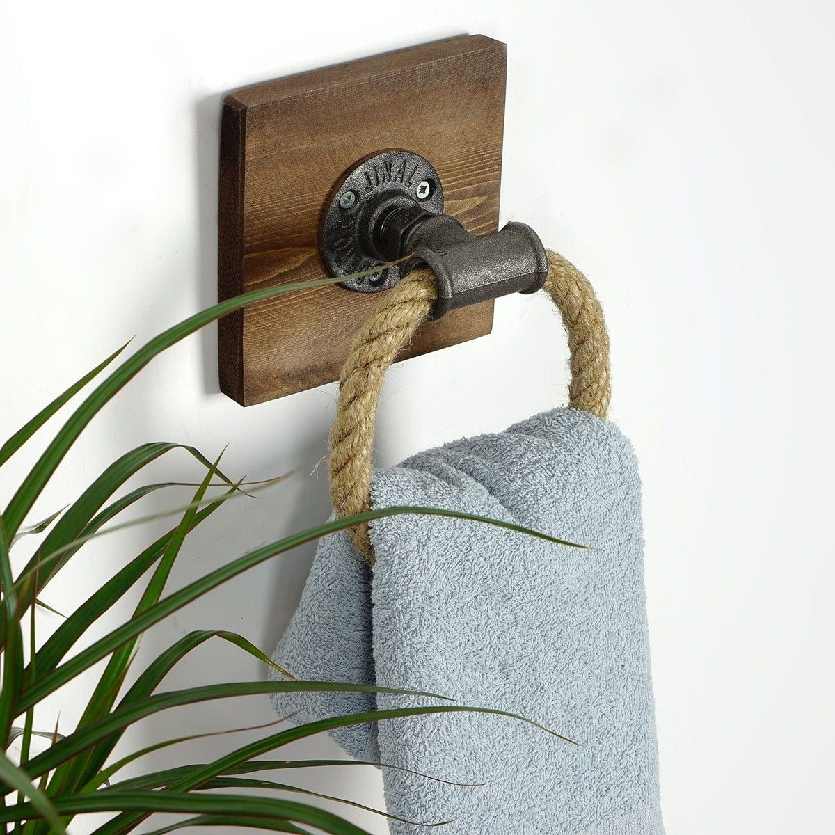 Suport prosop BORURAF 099, nuc/bej, lemn de molid/metal, 20x10x20 cm