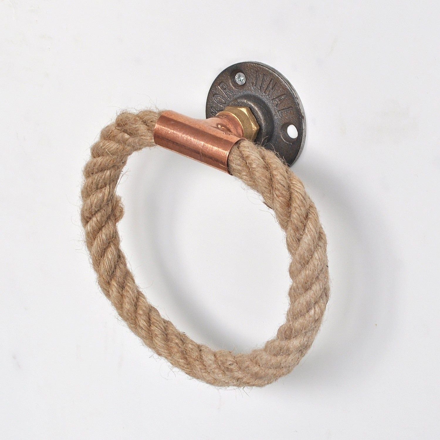 Suport prosop COP011, bej/gri inchis, franghie/metal, 16x6x16 cm