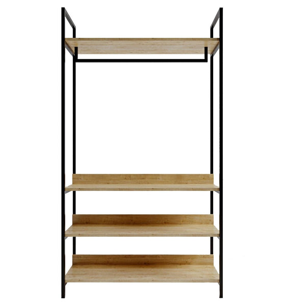 Suport umerase L610, stejar/negru, PAL melaminat, 100x40x180 cm