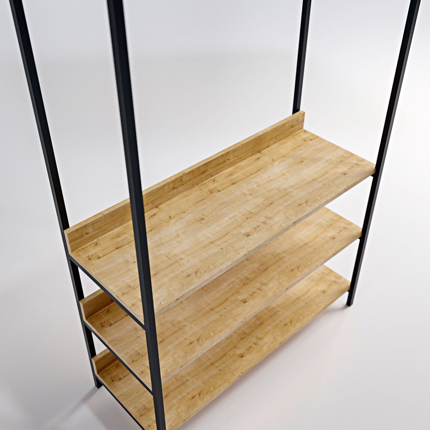 Suport umerase L610, stejar/negru, PAL melaminat, 100x40x180 cm