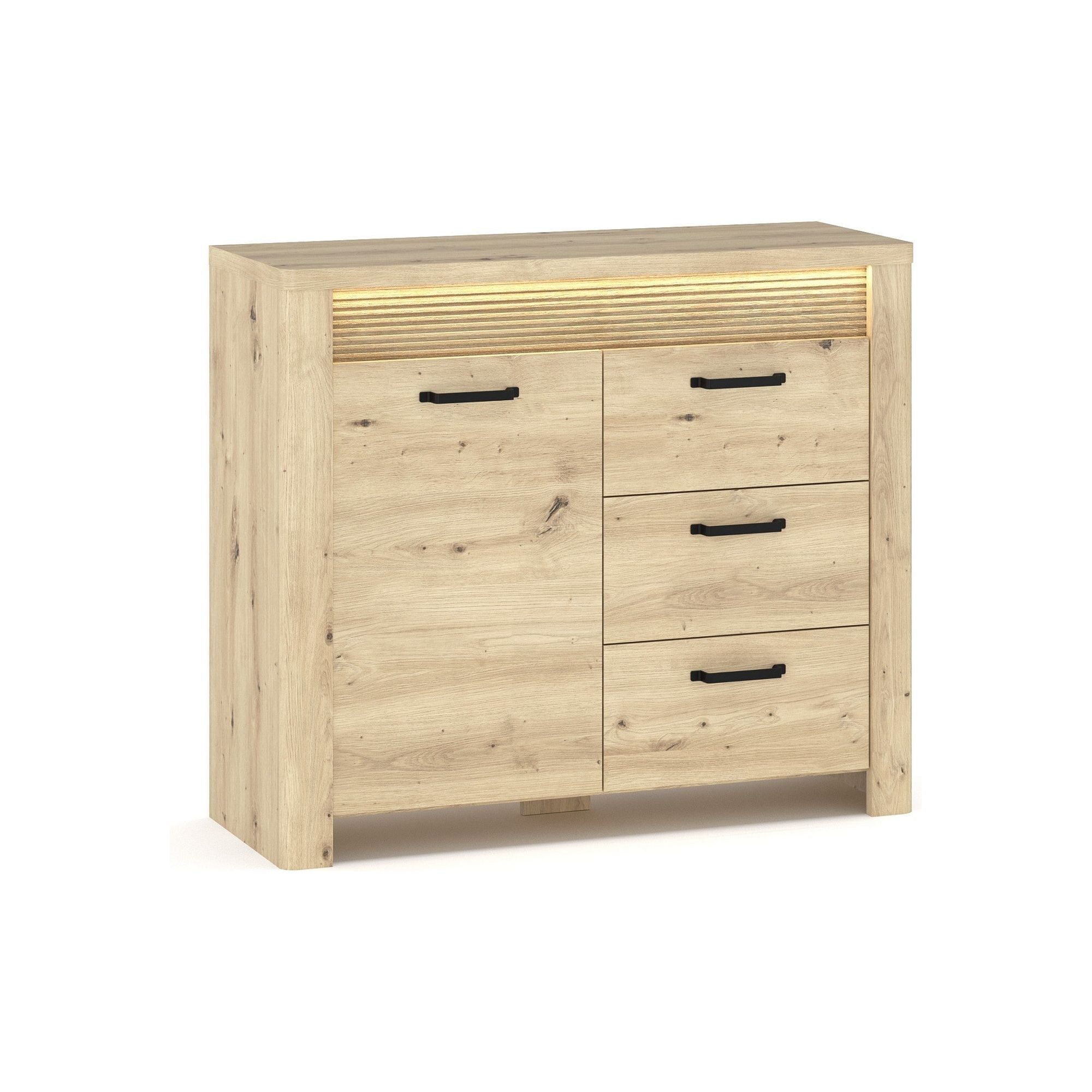 Comoda MORIS, stejar artisan, PAL laminat, 108x40x93 cm