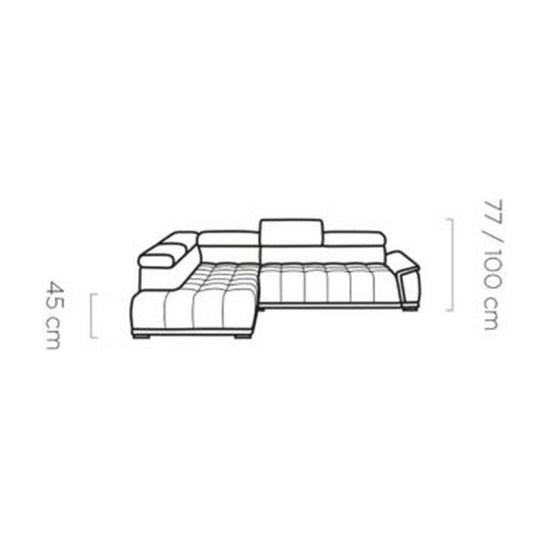 Coltar GREMIO, personalizabil materiale gama Oferta Avantaj, 283x206x77/100 cm, reglaj electric, tetiere reglabile