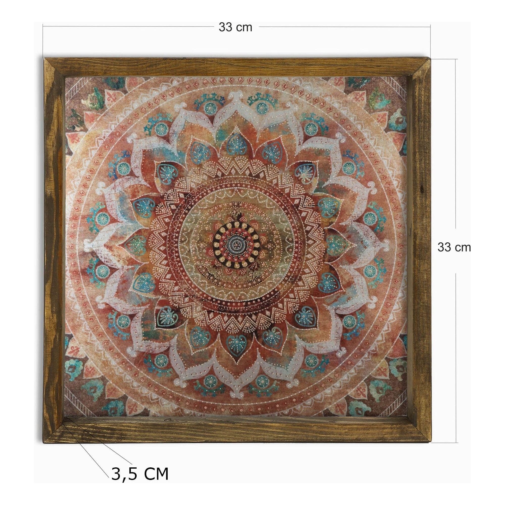 Tablou MZM249, multicolor, lemn, 33x33 cm