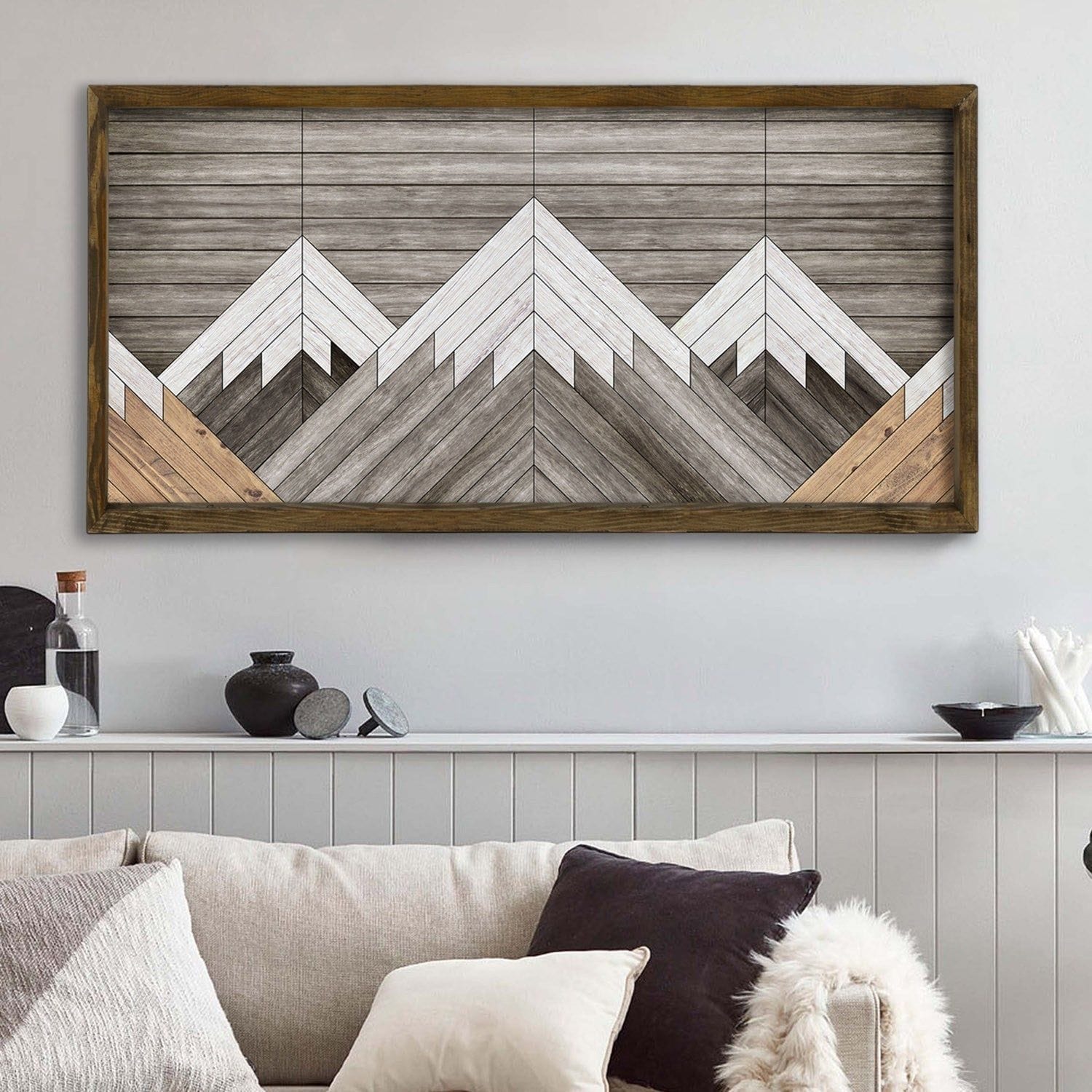 Tablou TAH035, multicolor, lemn, 120x60 cm