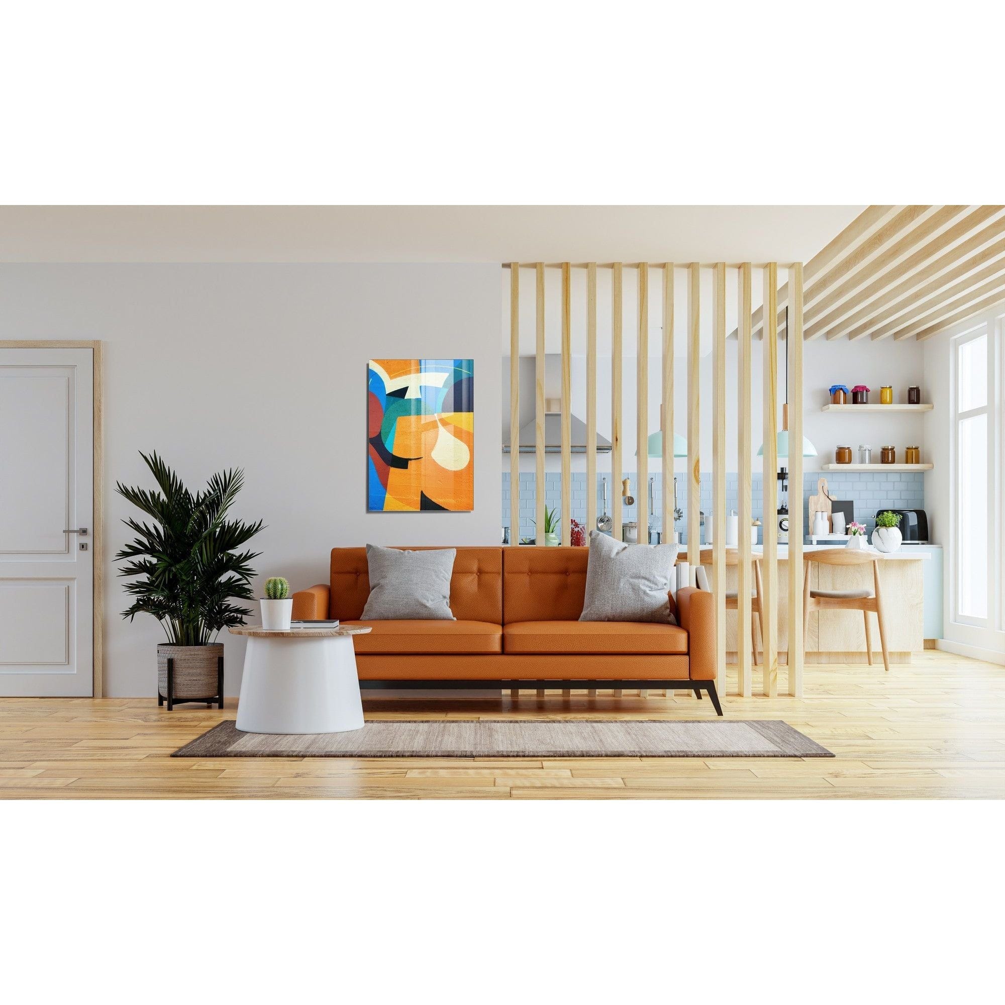 Tablou UV-012, multicolor, sticla, 45x65 cm