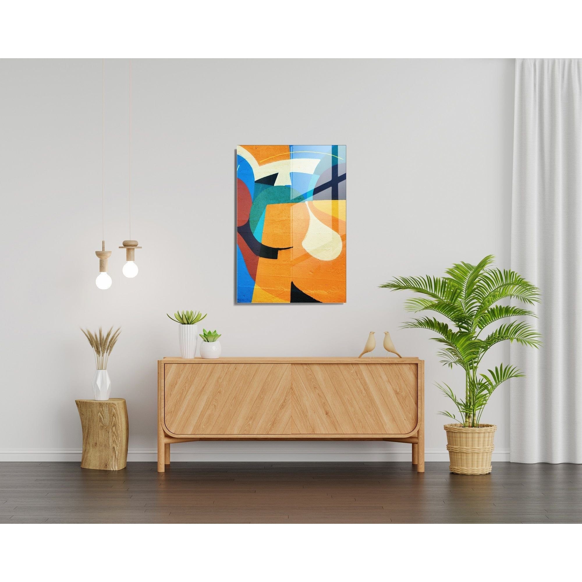 Tablou UV-012, multicolor, sticla, 45x65 cm