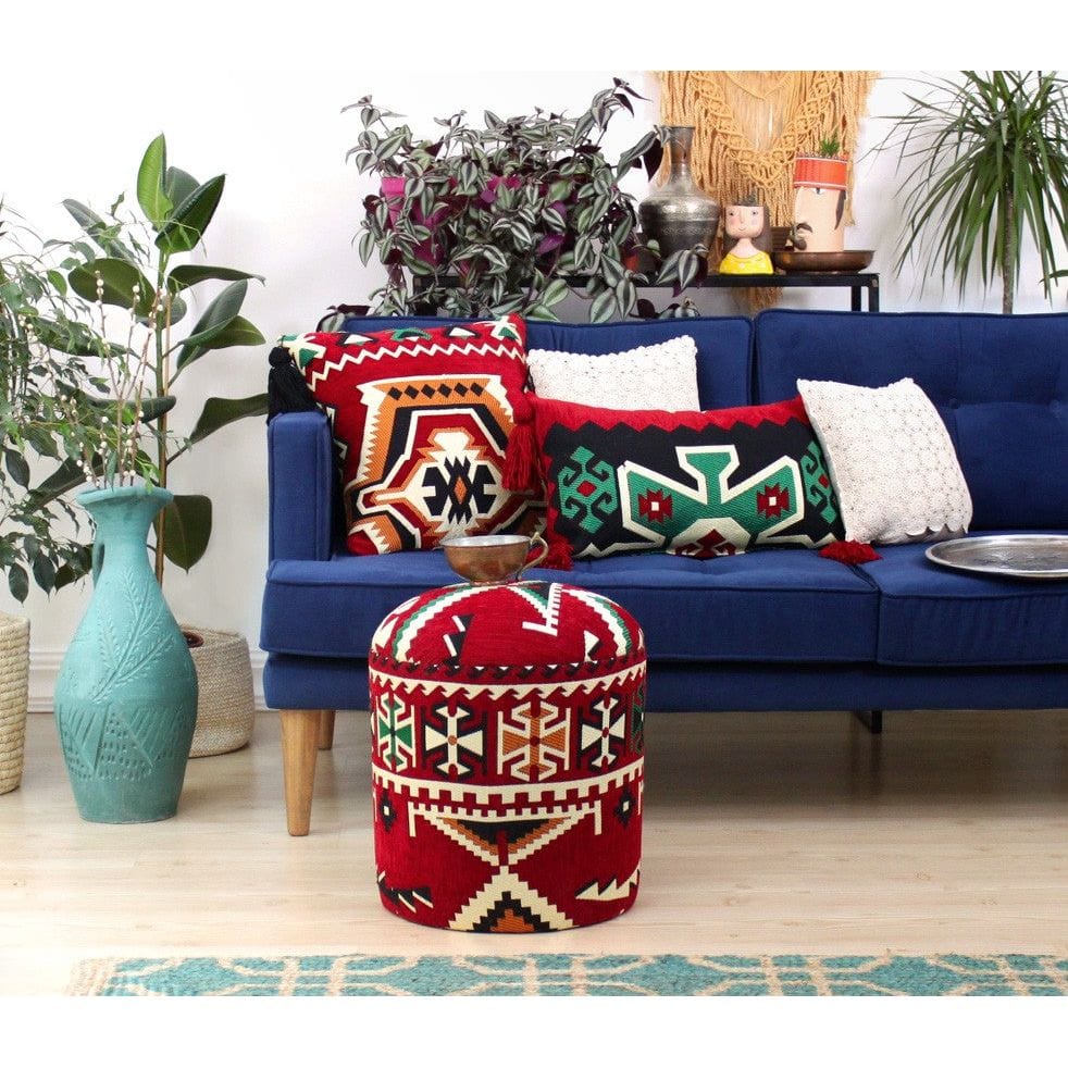 Taburet BOZOK V3, multicolor, material textil, 40x40x46 cm