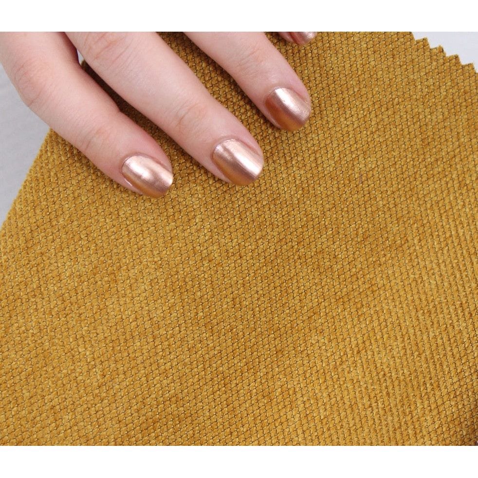 Taburet COPPER 49, galben/cupru, material textil/otel, 40x40x42 cm