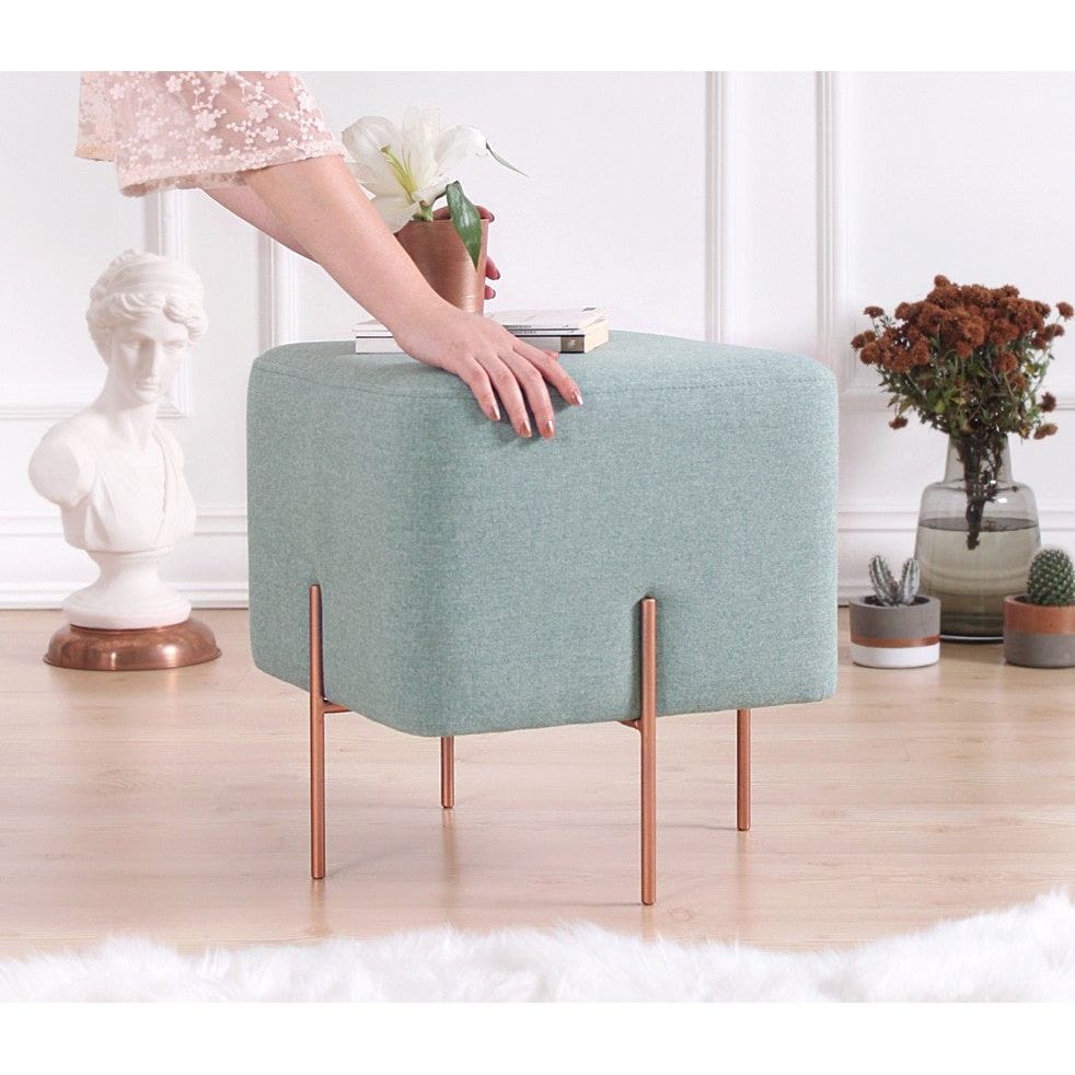 Taburet COPPER 54, stofa clasica verde menta, 40x40x42 cm