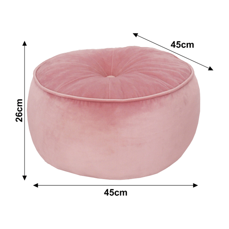 Taburet roz pal KEREM, 45x45x26 cm