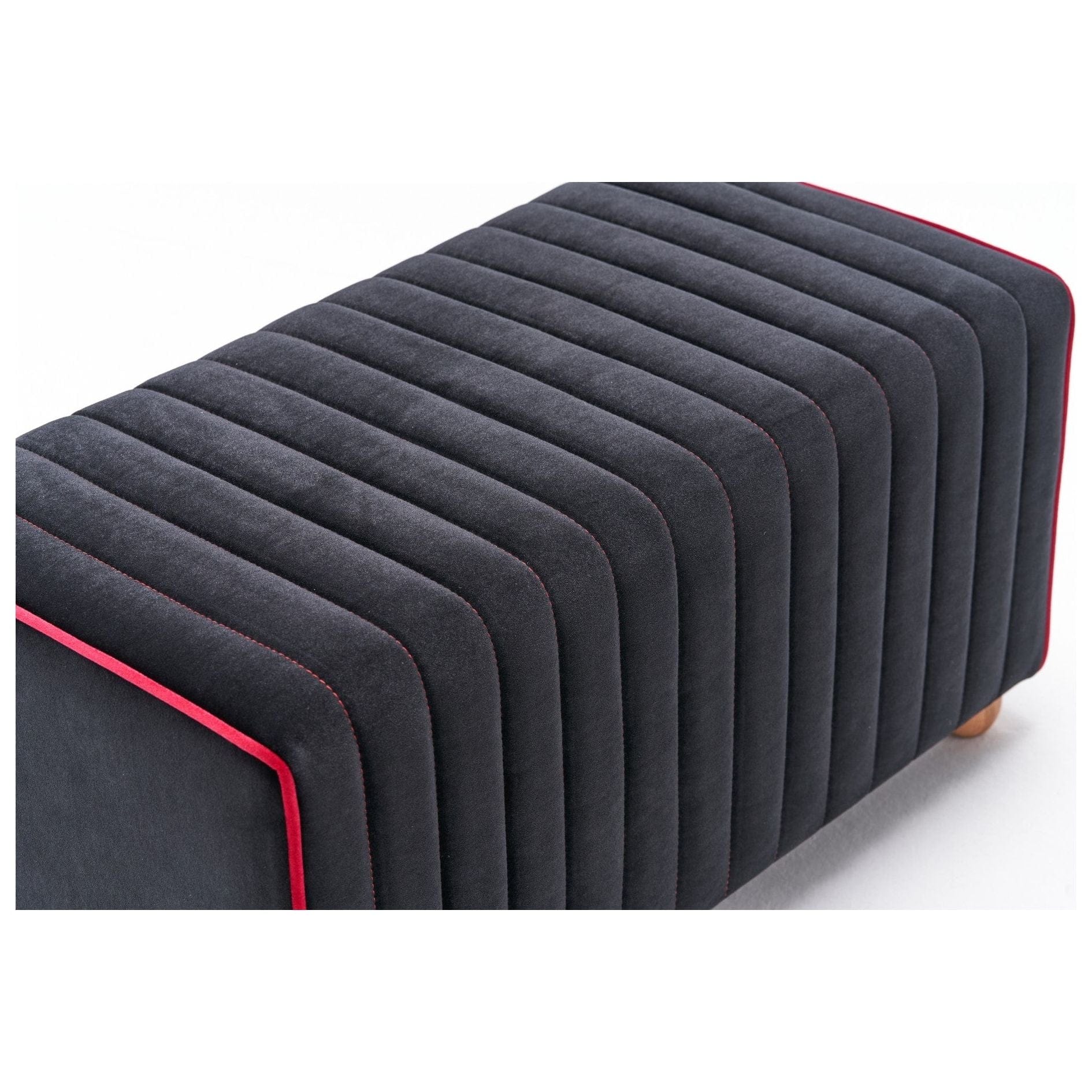 Taburet MABEL, stofa catifelata negru, 80x40x40 cm