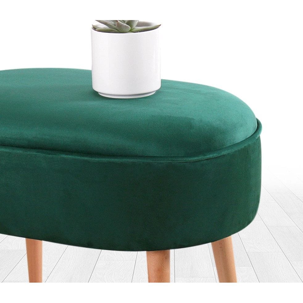 Taburet MOILE, stofa catifelata verde, 63x44x47 cm