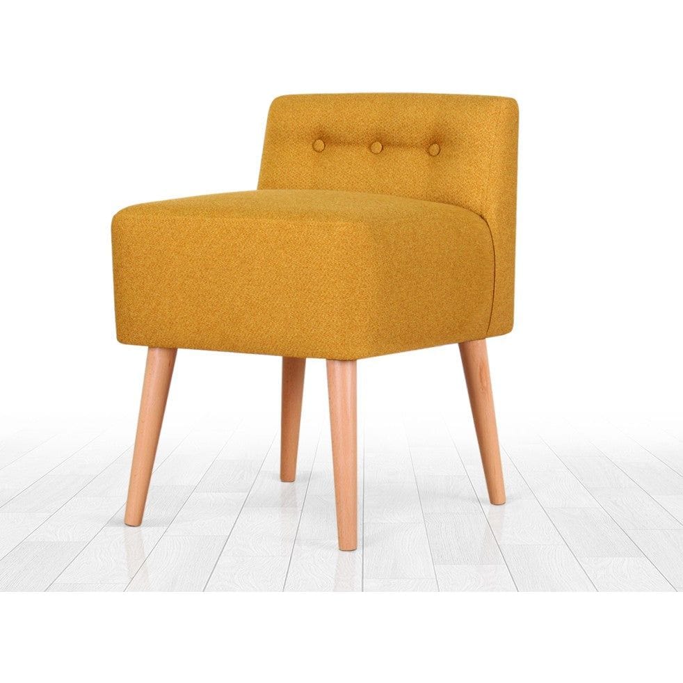 Taburet MOOUV 9101, stofa clasica galben, 43x43x43 cm