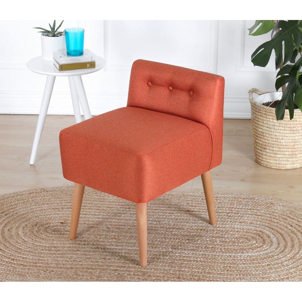 Taburet MOOUV 9105, stofa clasica portocaliu, 43x43x43 cm