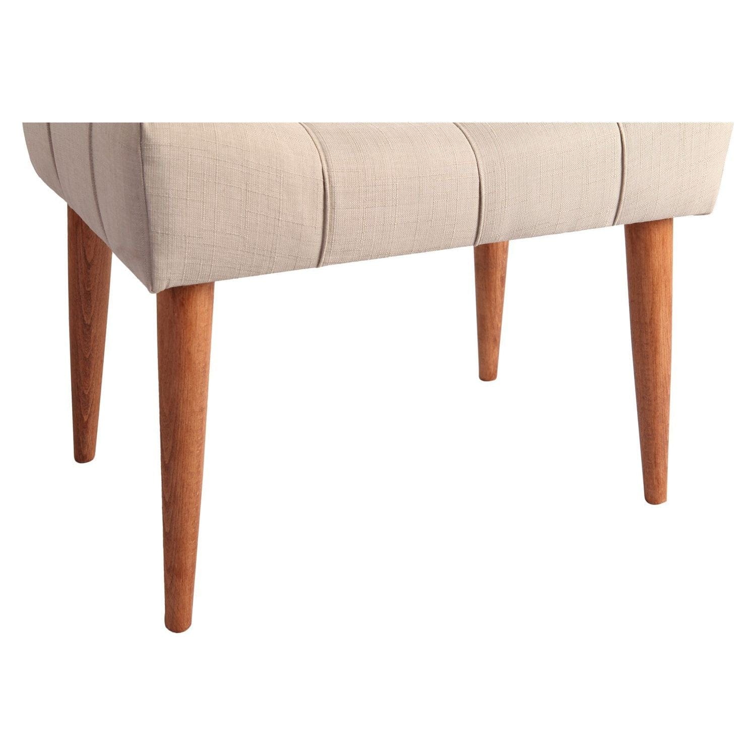 Taburet NEW COOL, crem/nuc, poliester/lemn, 58x40x45 cm