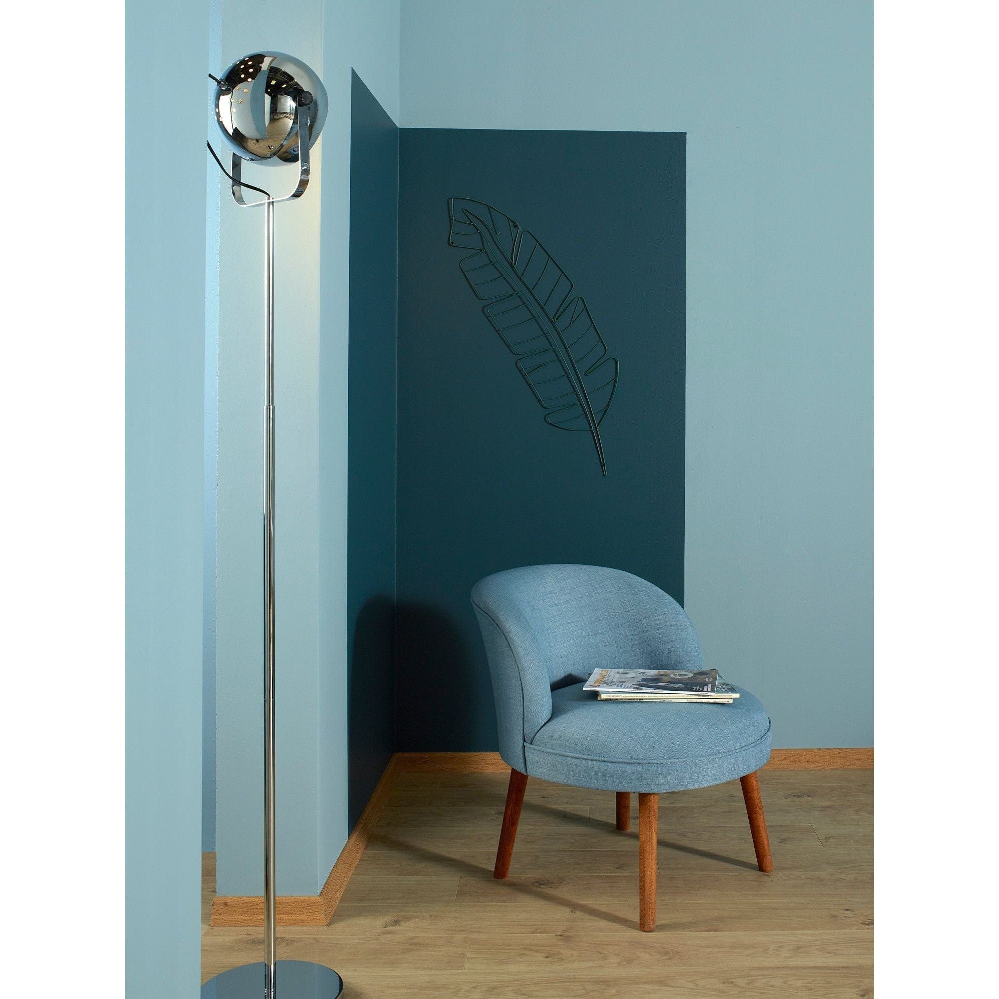 Taburet NICE, stofa clasica albastru deschis, 60x67x66 cm