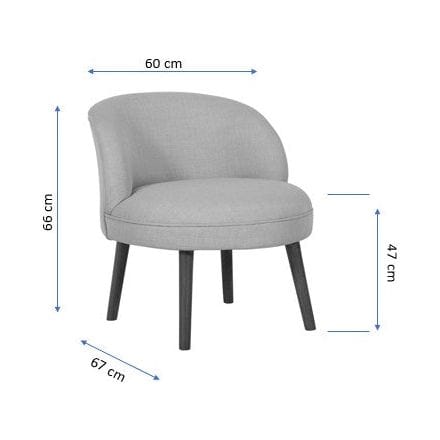 Taburet NICE, stofa clasica bej, 60x67x66 cm
