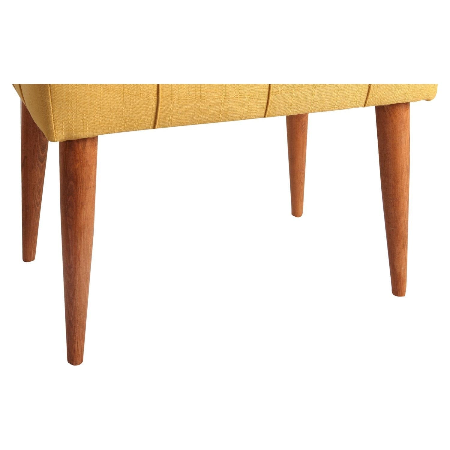 Taburete NEW COOL, galben/nuc, poliester/lemn, 58x40x45 cm