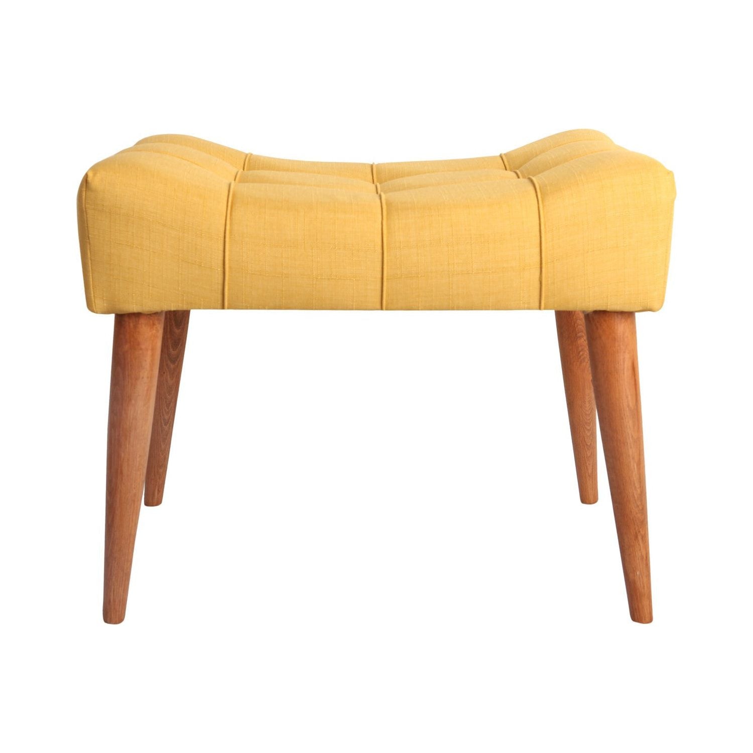 Taburete NEW COOL, galben/nuc, poliester/lemn, 58x40x45 cm