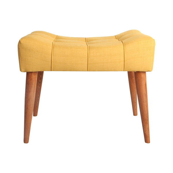 Taburete NEW COOL, galben/nuc, poliester/lemn, 58x40x45 cm