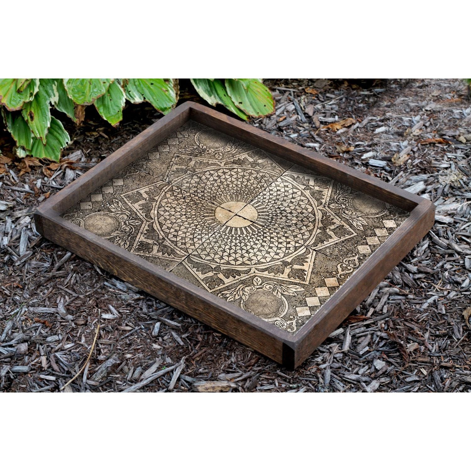 Tava TEP016, maro/crem, lemn, 50x40x6 cm