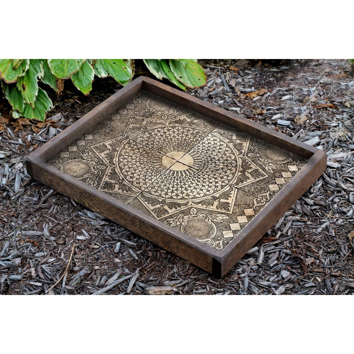 Tava TEP016, maro/crem, lemn, 50x40x6 cm