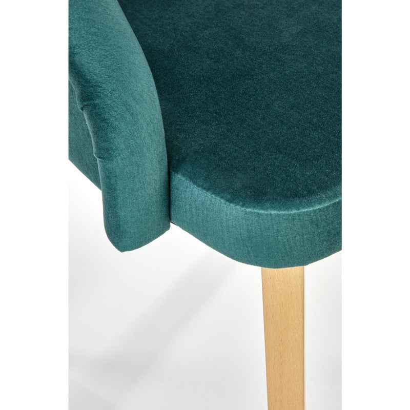 Scaun TOLEDO 2, stofa catifelata verde/lemn de stejar, 55x51x82 cm
