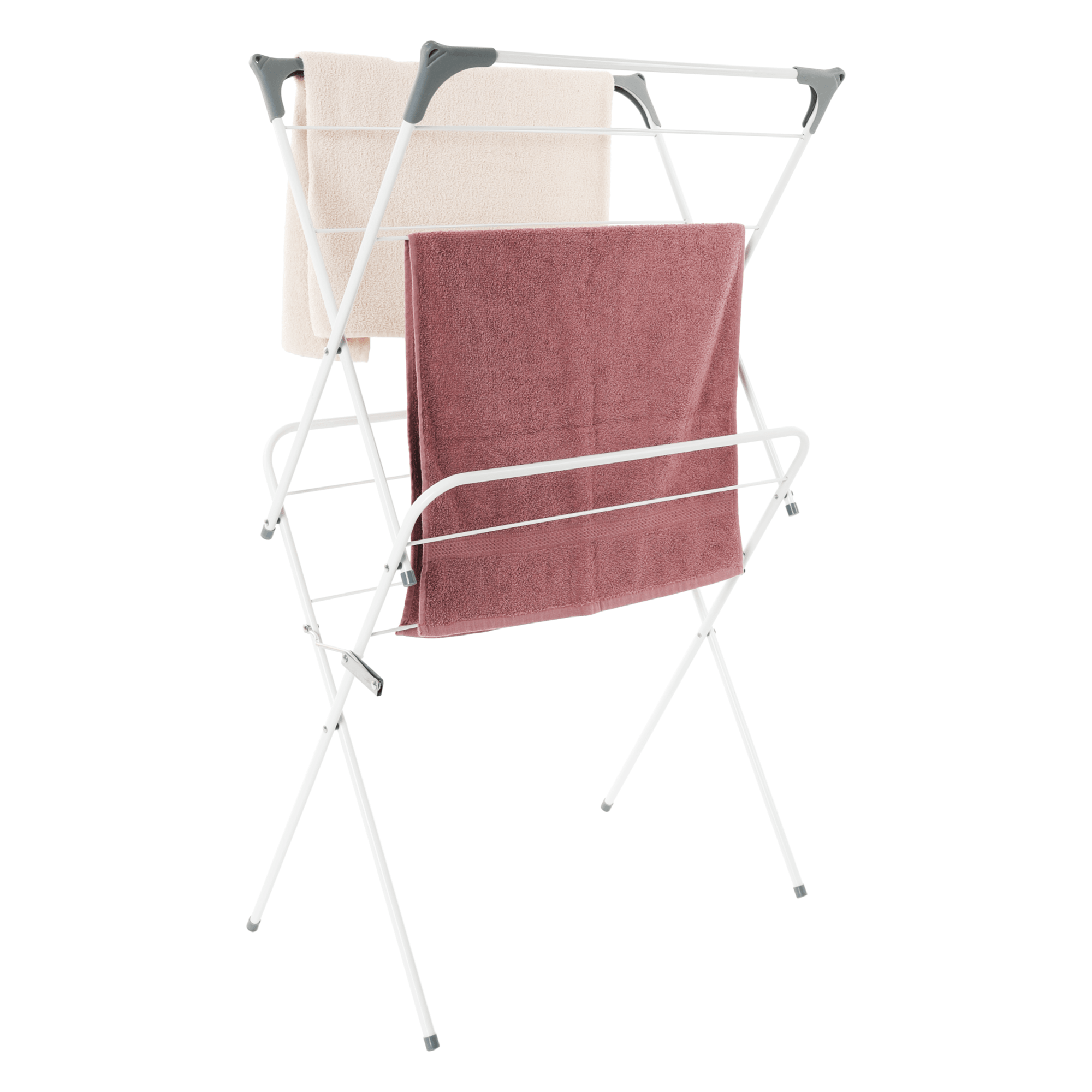 Uscator pliabil haine NODAR, alb/gri, metal/plastic, 60x37x105 cm