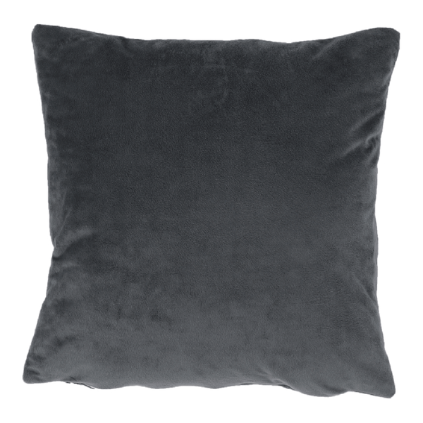 Pernă, material textil de catifea gri închis, 60x60, OLAJA TIPUL 8