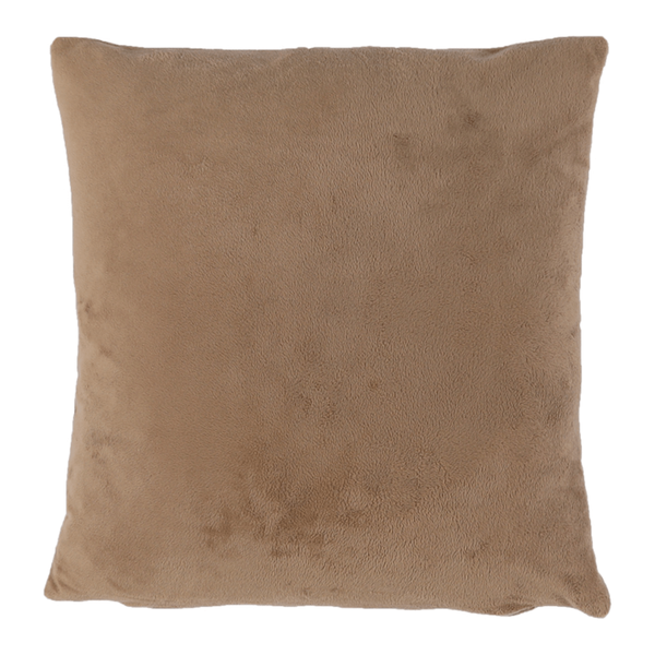 Pernă, material textil de catifea maro deschis, 45x45, ALITA TIPUL 4