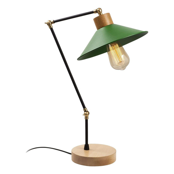Veioza MANAVGAT N-604, verde/negru/stejar, metal/lemn, 24x52 cm