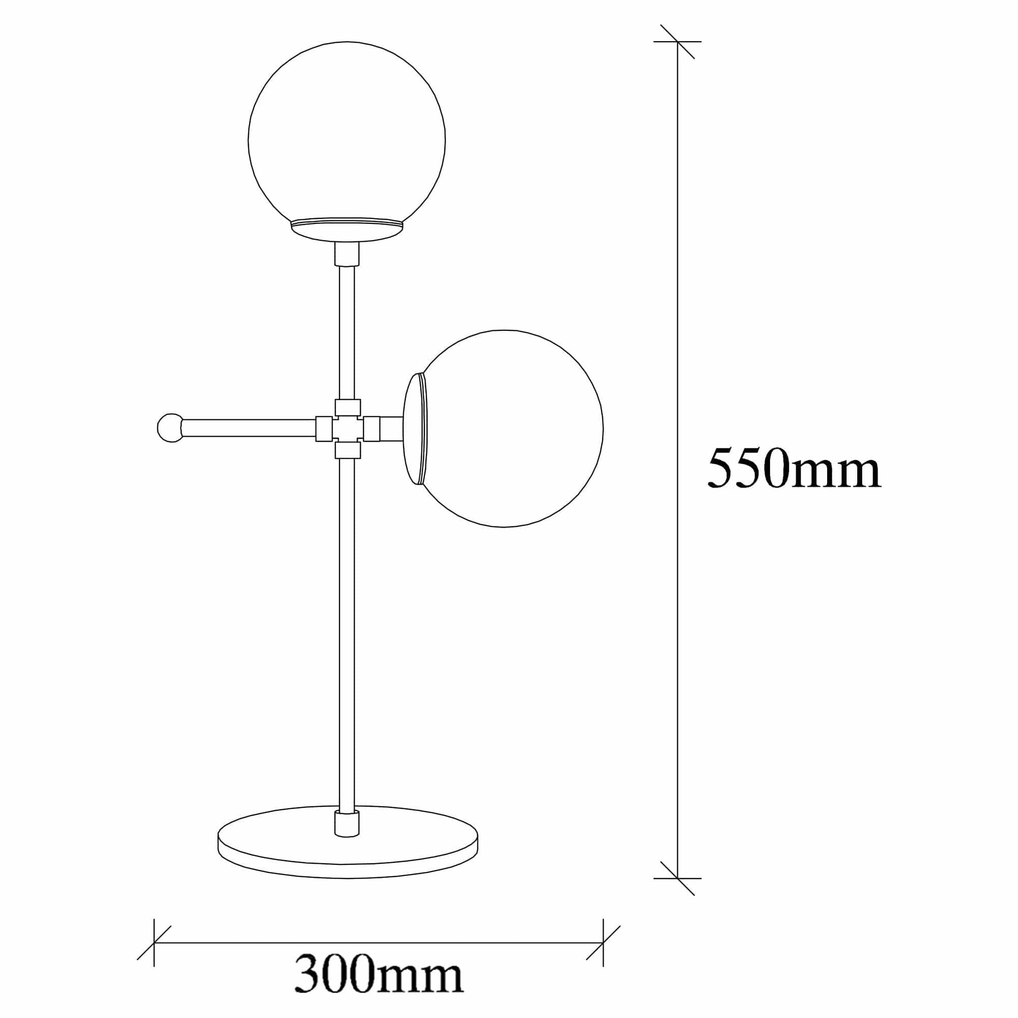 Veioza MUDONI MR 954 1, alb/negru, sticla/metal, 30x15x55 cm
