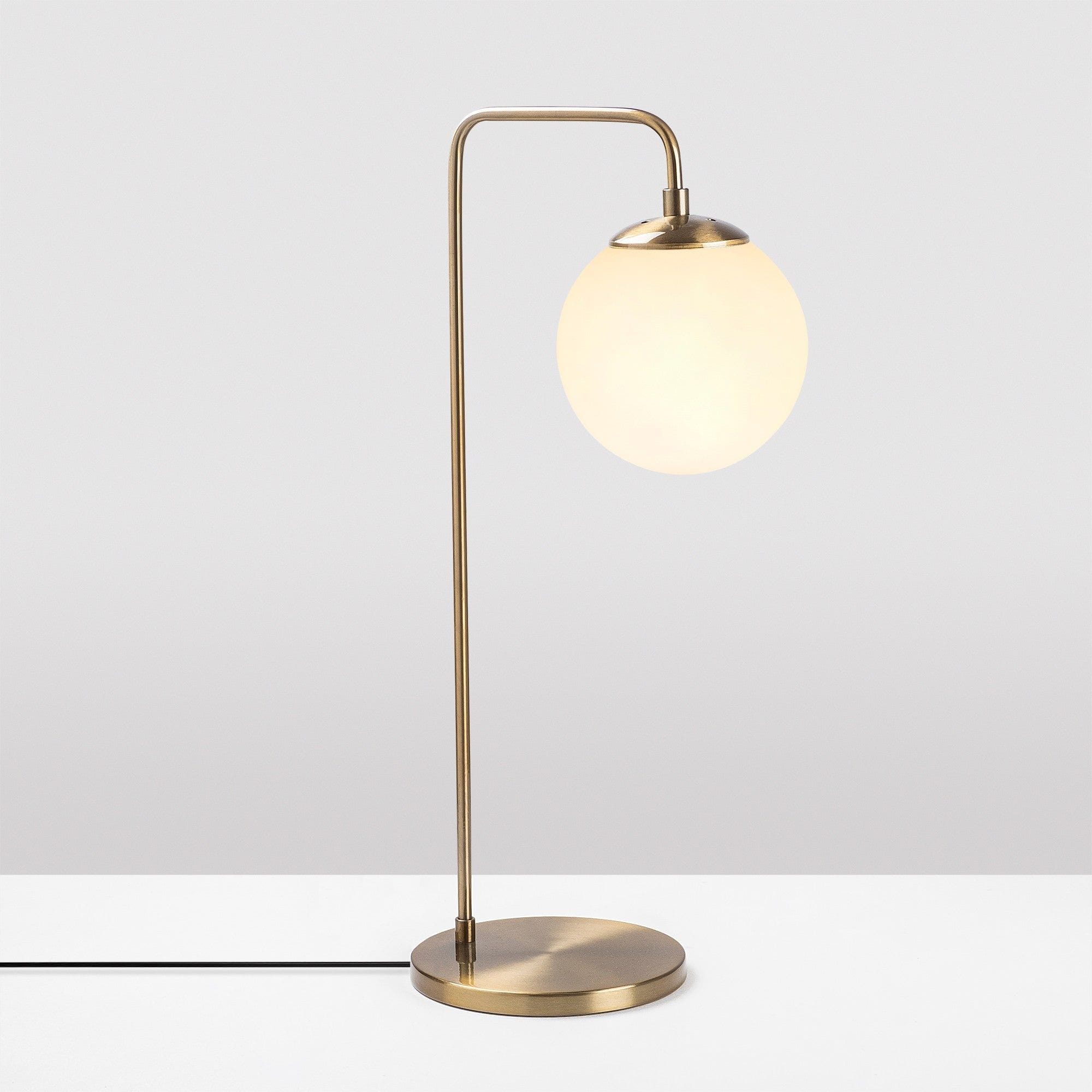 Veioza VIRAN 10975, alb/auriu, sticla/metal, 25x17x55 cm