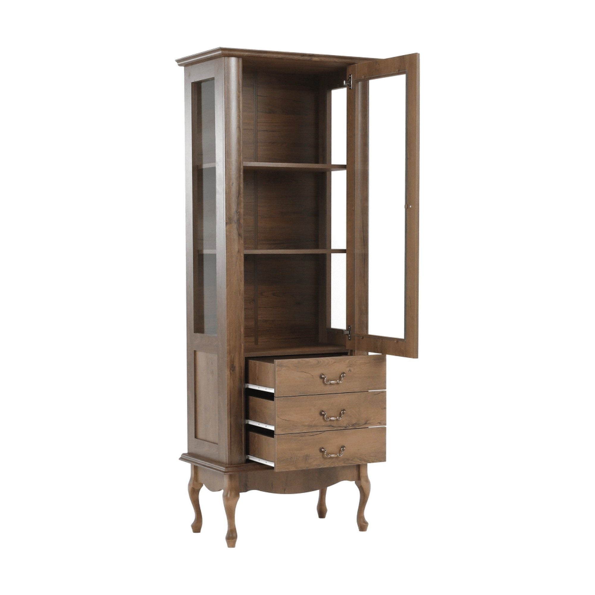 Vitrina VILAR DA4, stejar lefkas, DTD laminat/canturi ABS, 75x42x196 cm
