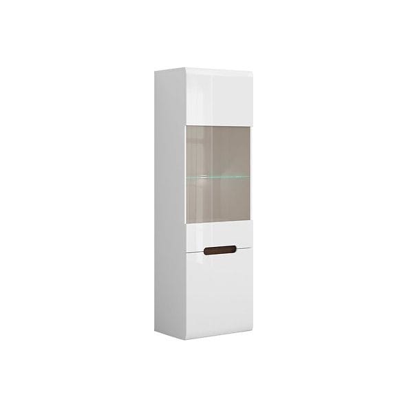 Vitrina AZTECA TRIO REG1W1D-19-6, alb, PAL/sticla securizata, 60x41x193 cm
