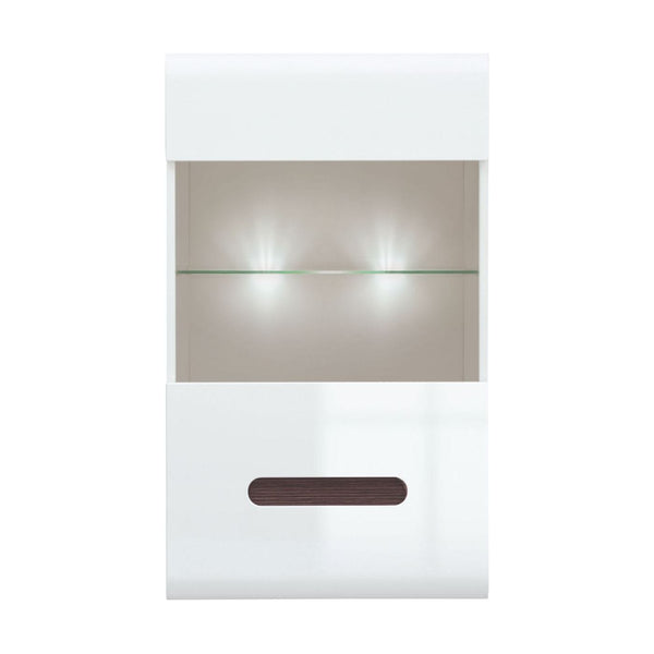 Vitrina AZTECA TRIO SFW1W-10-6, alb, PAL/sticla, 60x35x102 cm