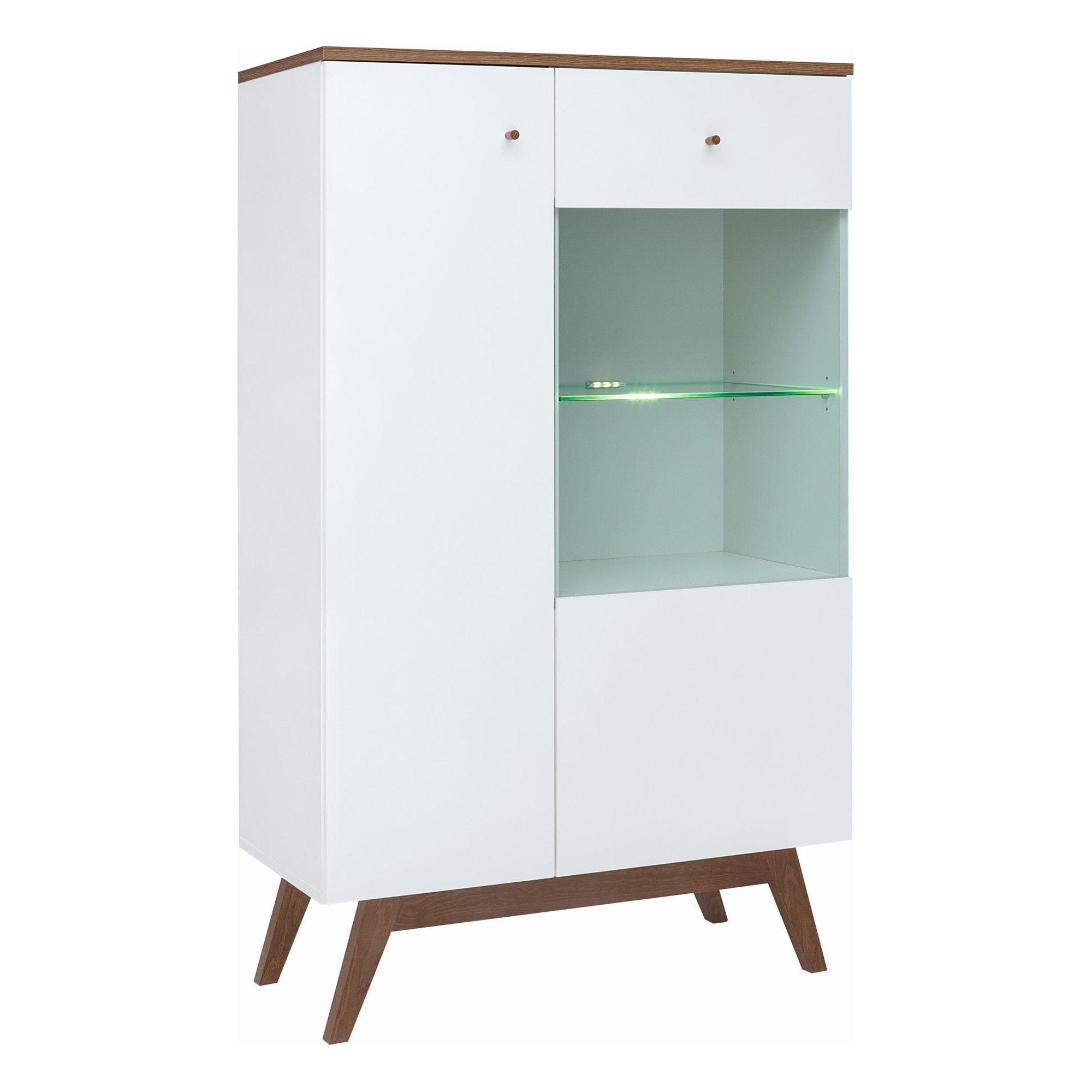 Vitrina HEDA REG1D1W, alb, PAL/sticla securizata, 85x41x141 cm
