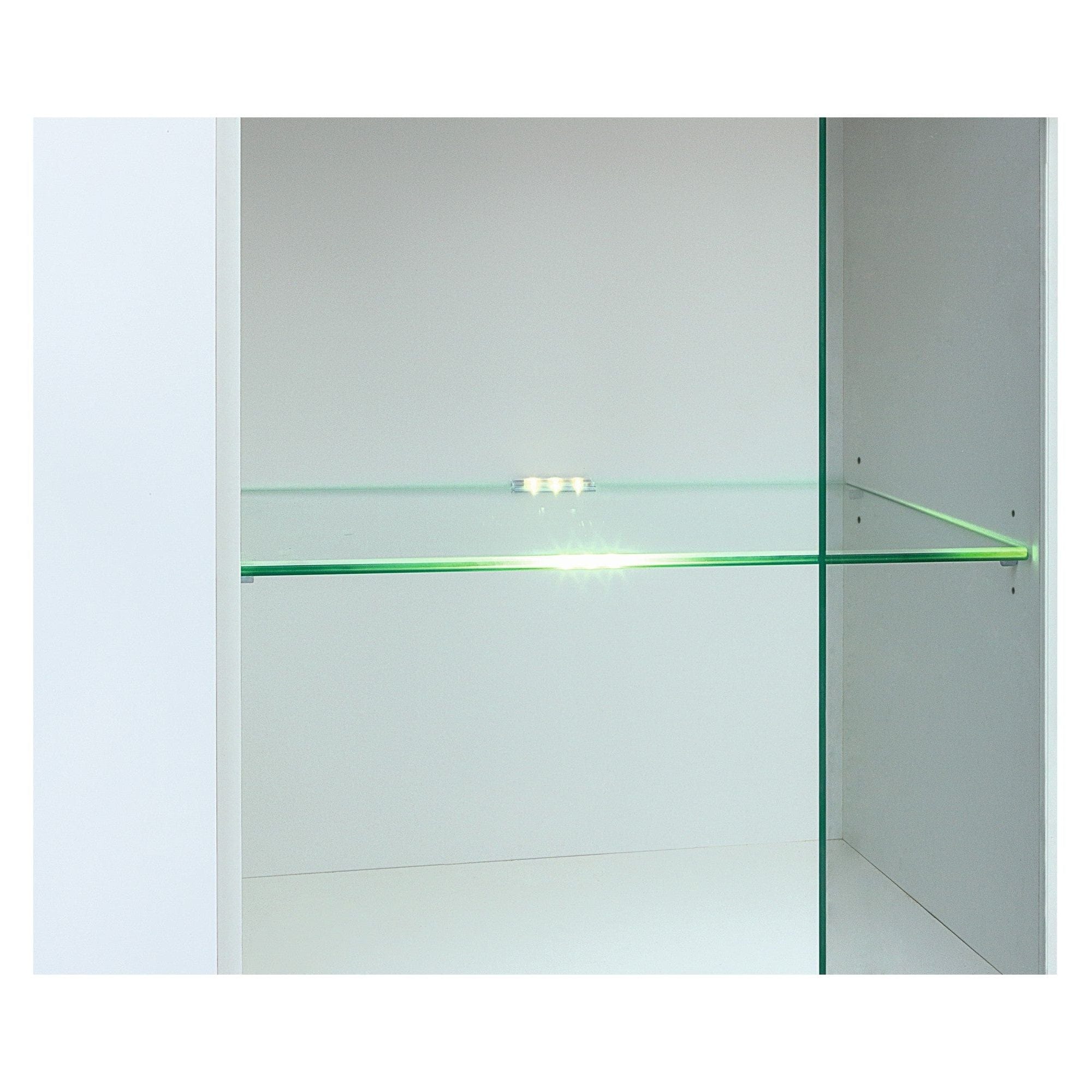 Vitrina HEDA REG1D1W, alb, PAL/sticla securizata, 85x41x141 cm