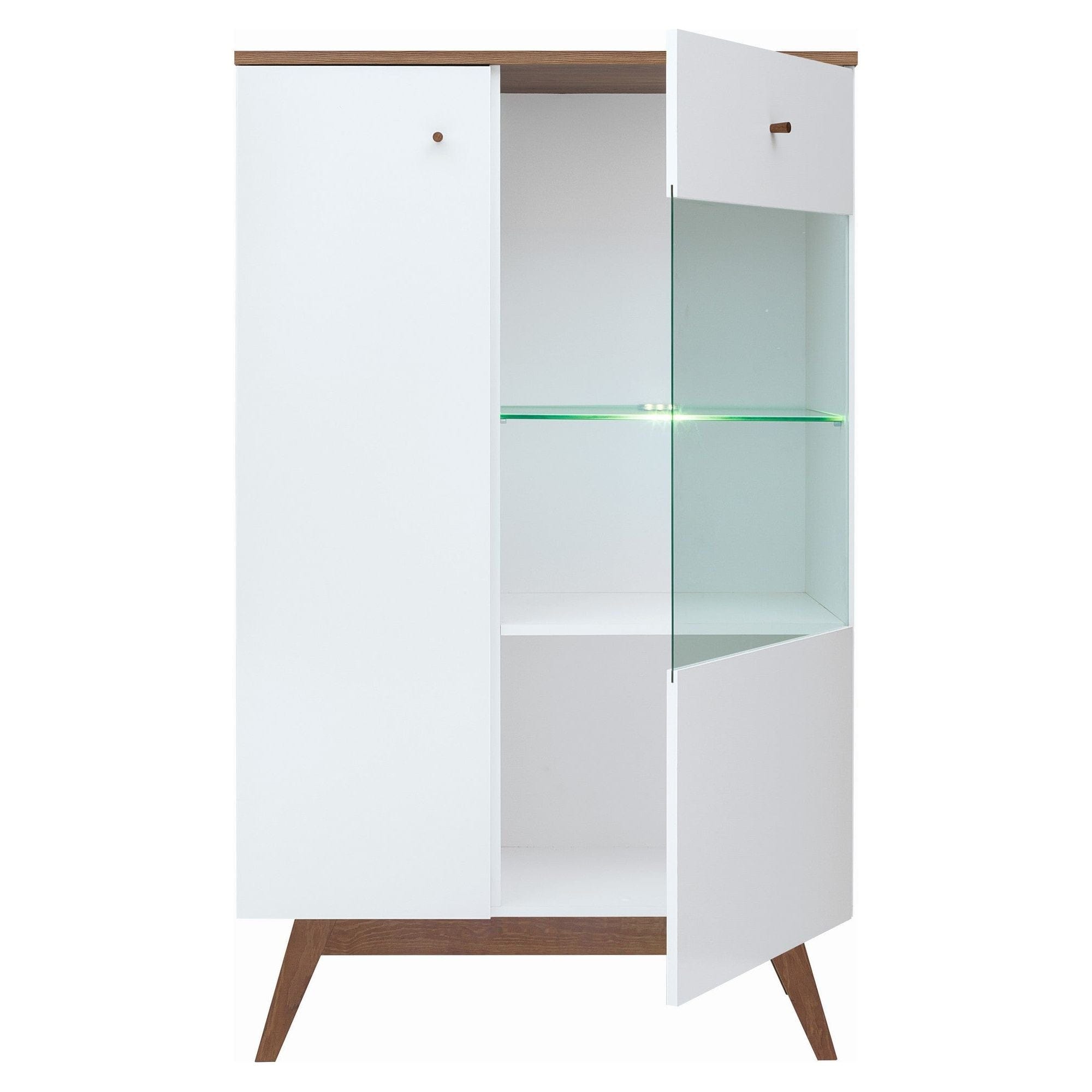 Vitrina HEDA REG1D1W, alb, PAL/sticla securizata, 85x41x141 cm